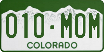 CO license plate 010MOM
