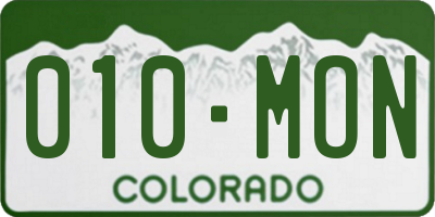 CO license plate 010MON