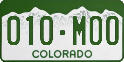 CO license plate 010MOO
