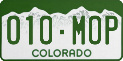 CO license plate 010MOP
