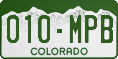 CO license plate 010MPB