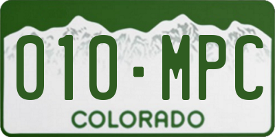 CO license plate 010MPC
