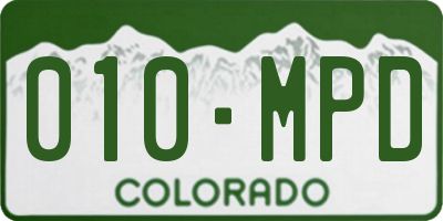 CO license plate 010MPD