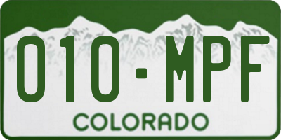 CO license plate 010MPF