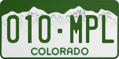 CO license plate 010MPL