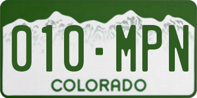 CO license plate 010MPN