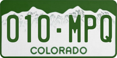 CO license plate 010MPQ