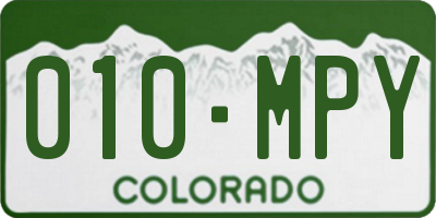 CO license plate 010MPY