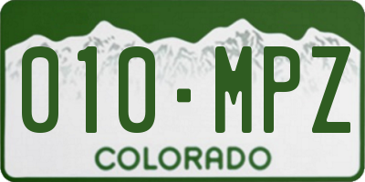 CO license plate 010MPZ