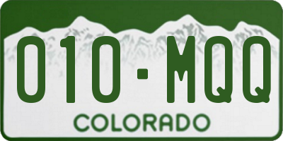 CO license plate 010MQQ