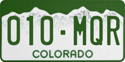 CO license plate 010MQR