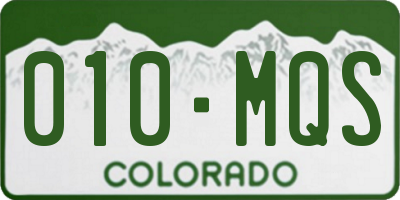 CO license plate 010MQS