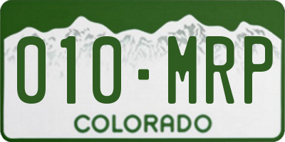 CO license plate 010MRP