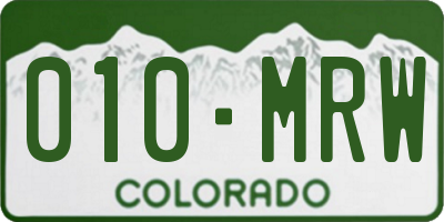 CO license plate 010MRW
