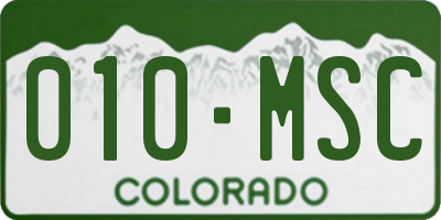 CO license plate 010MSC