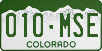 CO license plate 010MSE