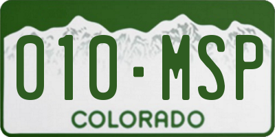 CO license plate 010MSP