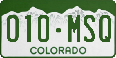 CO license plate 010MSQ