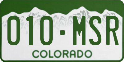 CO license plate 010MSR