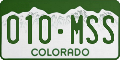 CO license plate 010MSS