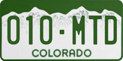 CO license plate 010MTD