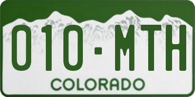 CO license plate 010MTH
