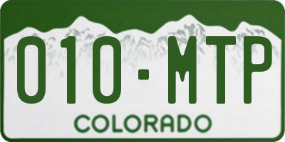 CO license plate 010MTP
