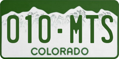 CO license plate 010MTS