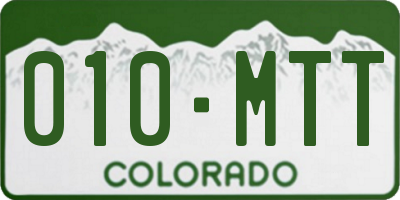 CO license plate 010MTT