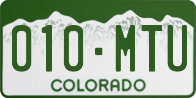 CO license plate 010MTU