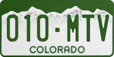 CO license plate 010MTV