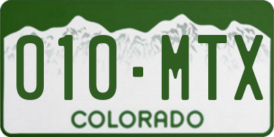 CO license plate 010MTX