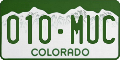 CO license plate 010MUC