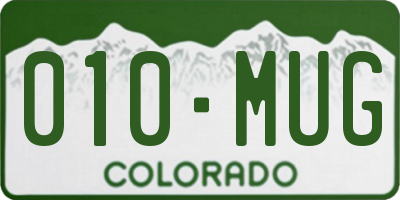 CO license plate 010MUG