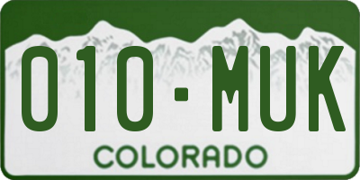 CO license plate 010MUK