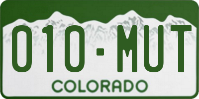 CO license plate 010MUT
