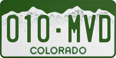 CO license plate 010MVD