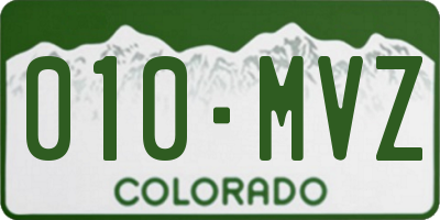CO license plate 010MVZ