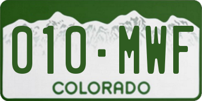 CO license plate 010MWF