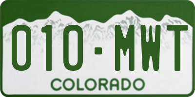 CO license plate 010MWT