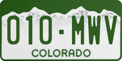 CO license plate 010MWV
