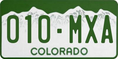 CO license plate 010MXA