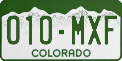 CO license plate 010MXF