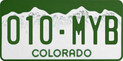 CO license plate 010MYB