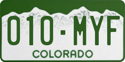 CO license plate 010MYF