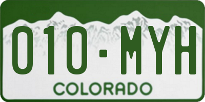 CO license plate 010MYH