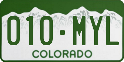 CO license plate 010MYL