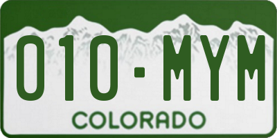 CO license plate 010MYM