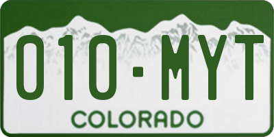 CO license plate 010MYT