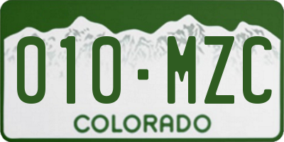 CO license plate 010MZC